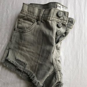 Free People cut off grey/green shorts